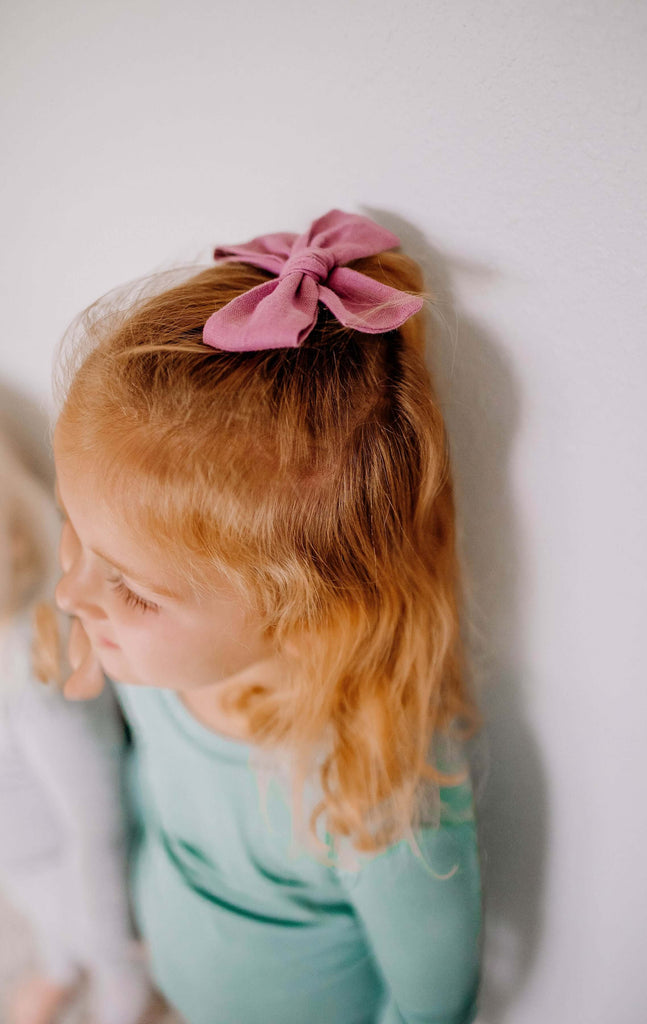 Classic Linen Bow - Dusty Rose