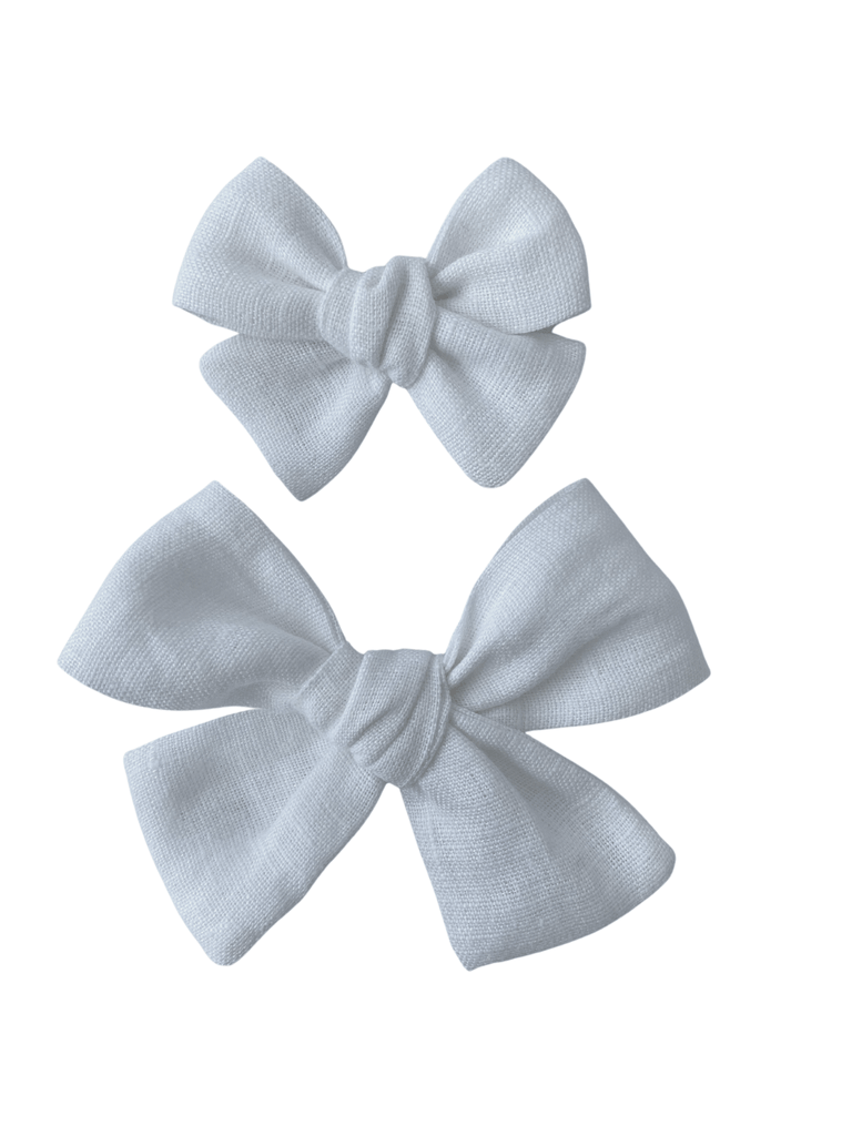 Classic Linen Bow - White